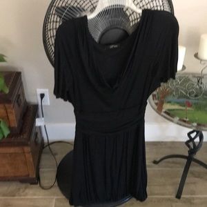 Black tea dress with puckered bottom